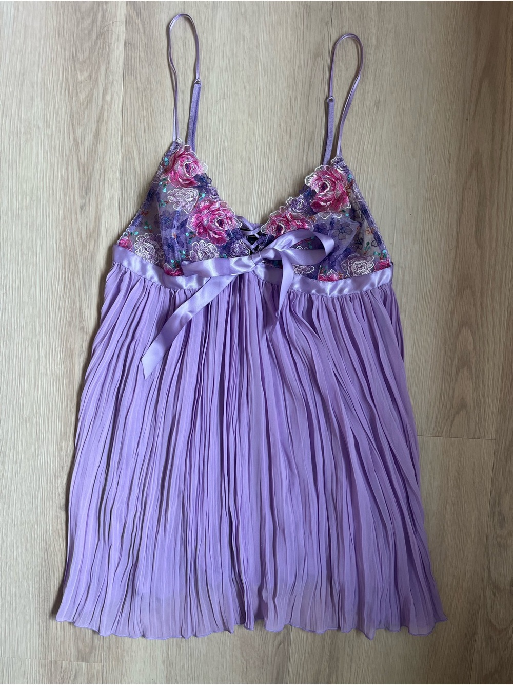 Victoria's Secret Lavender Floral Embroidery & lace Babydoll Fairy Y2K Nightie